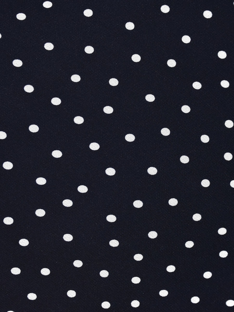 Ro&Zo Blue Petite Spot Print Sweetheart Neckline Midi Dress - Image 6 of 6