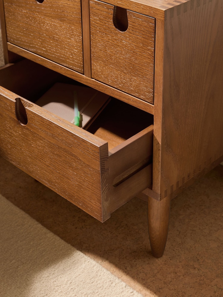 MADE.COM Dark Oak Penn 3 Drawer Bedside Table - Image 2 of 5