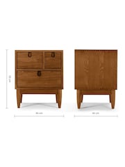 MADE.COM Dark Oak Penn 3 Drawer Bedside Table - Image 5 of 5
