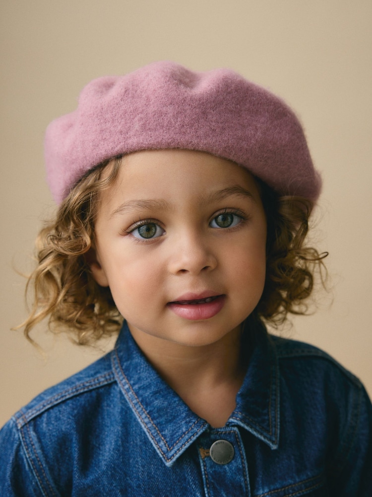 Pink Beret Hat (3mths-10yrs) - Image 2 of 4 Pink Beret Hat (3mths-10yrs) - Image 2 of 4
