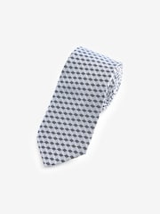 Light Blue Geometric Slim Pattern Tie - Image 1 of 3