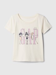 Gap White Cotton Logo Graphic Short Sleeve Baby T-Shirt (Newborn-5yrs) - Image 1 of 1