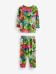 Multi Graffiti Single Long Sleeve 100% Cotton Pyjamas (3-16yrs) (3-16yrs) - Image 2 of 4