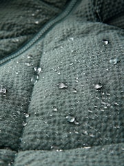 Blue Shower Resistant Textured Padded Hooded Jacket - Image 6 of 8