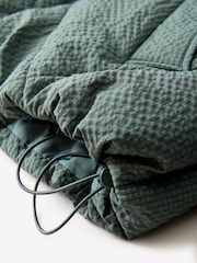 Blue Shower Resistant Textured Padded Hooded Jacket - Image 8 of 8