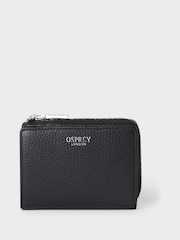 Schwarz - Osprey London The Stella Lilafarbene mittelgroße Geldbörse mit Reißverschluss aus Leder - Bild 1 von 5