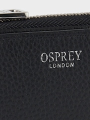 Schwarz - Osprey London The Stella Lilafarbene mittelgroße Geldbörse mit Reißverschluss aus Leder - Bild 5 von 5