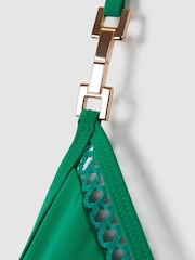 Reiss Green Rita Lattice Halter Neck Swimsuit - Image 5 of 5