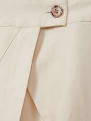 Reiss Beige Caro Wrap Front Midi Skirt with Linen - Image 6 of 6