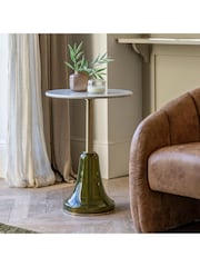 Gallery Home Gold Meknes Glass and Marble Side Table - Image 1 of 4