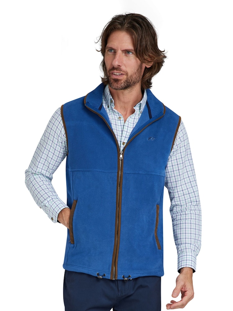 Raging Bull Blue Fleece Gilet - Image 1 of 7