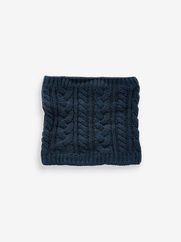 Schwarz - Snood mit Zopfmuster (1-16Jahre) - Bild 2 von 3 Schwarz - Snood mit Zopfmuster (1-16Jahre) - Bild 2 von 3