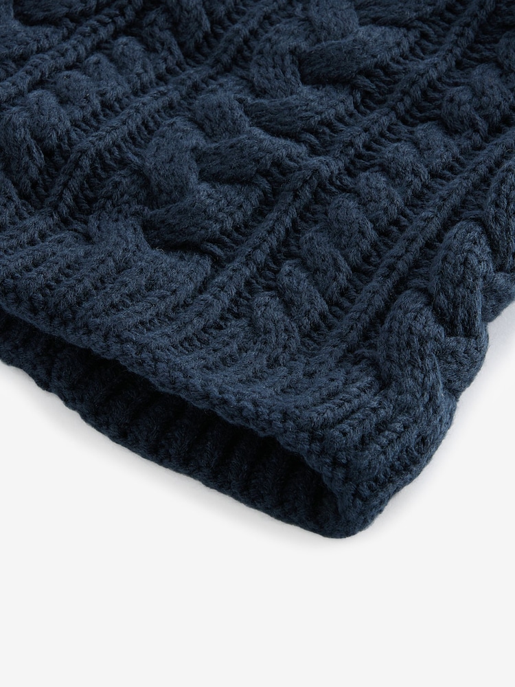 Schwarz - Snood mit Zopfmuster (1-16Jahre) - Bild 3 von 3 Schwarz - Snood mit Zopfmuster (1-16Jahre) - Bild 3 von 3