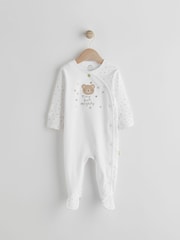 White Tiny But Mighty Charity 100% Cotton Sleepsuit for Anthony Nolan (0-9mths) - Image 1 of 7