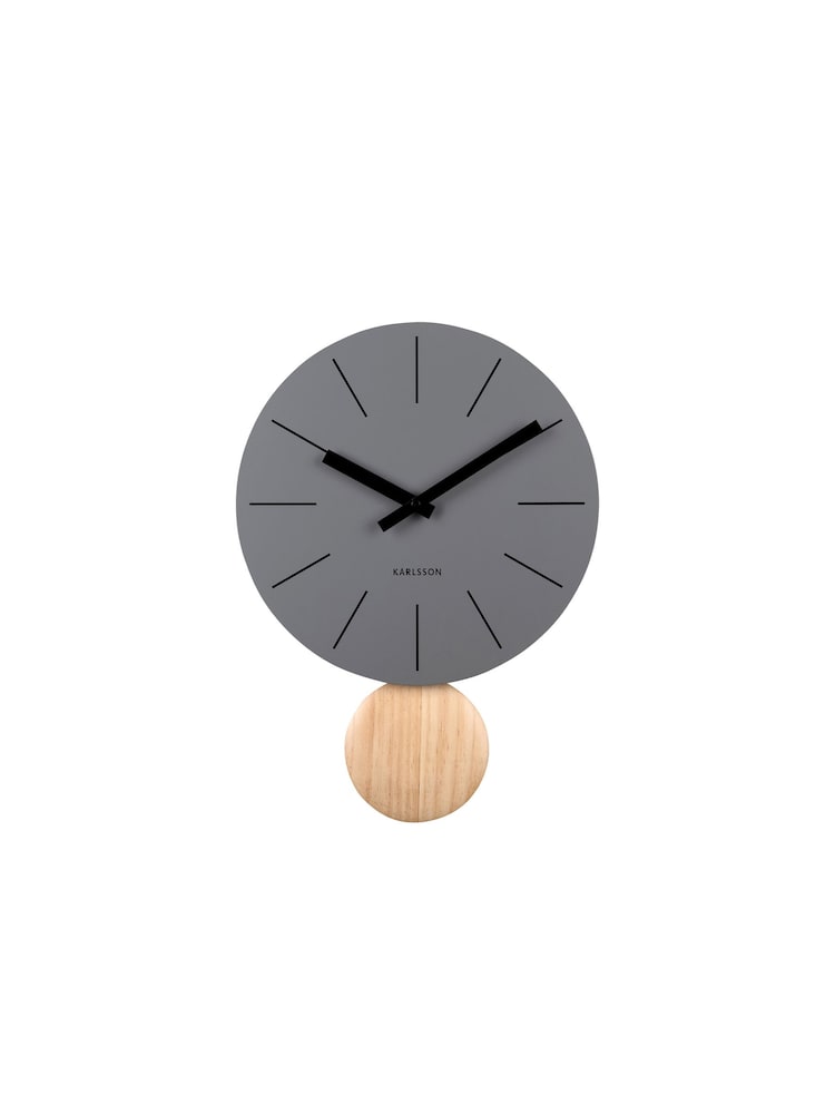 Karlsson Dark Grey Arlo Pendulum Wall Clock - Image 1 of 4