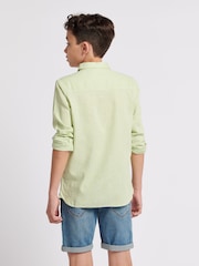 Jack Wills Green Boys Linen Blend Shirt - Image 2 of 9