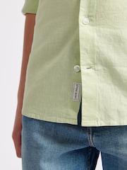 Jack Wills Green Boys Linen Blend Shirt - Image 5 of 9