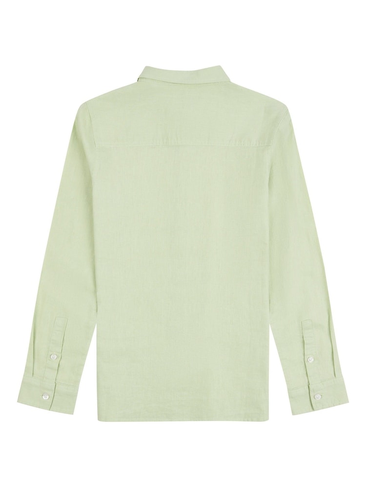 Jack Wills Green Boys Linen Blend Shirt - Image 7 of 9