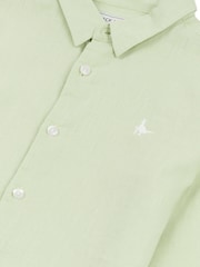 Jack Wills Green Boys Linen Blend Shirt - Image 8 of 9