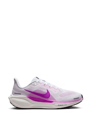 Nike White/Purple Pegasus 41 Road Running Trainers - Image 1 of 11