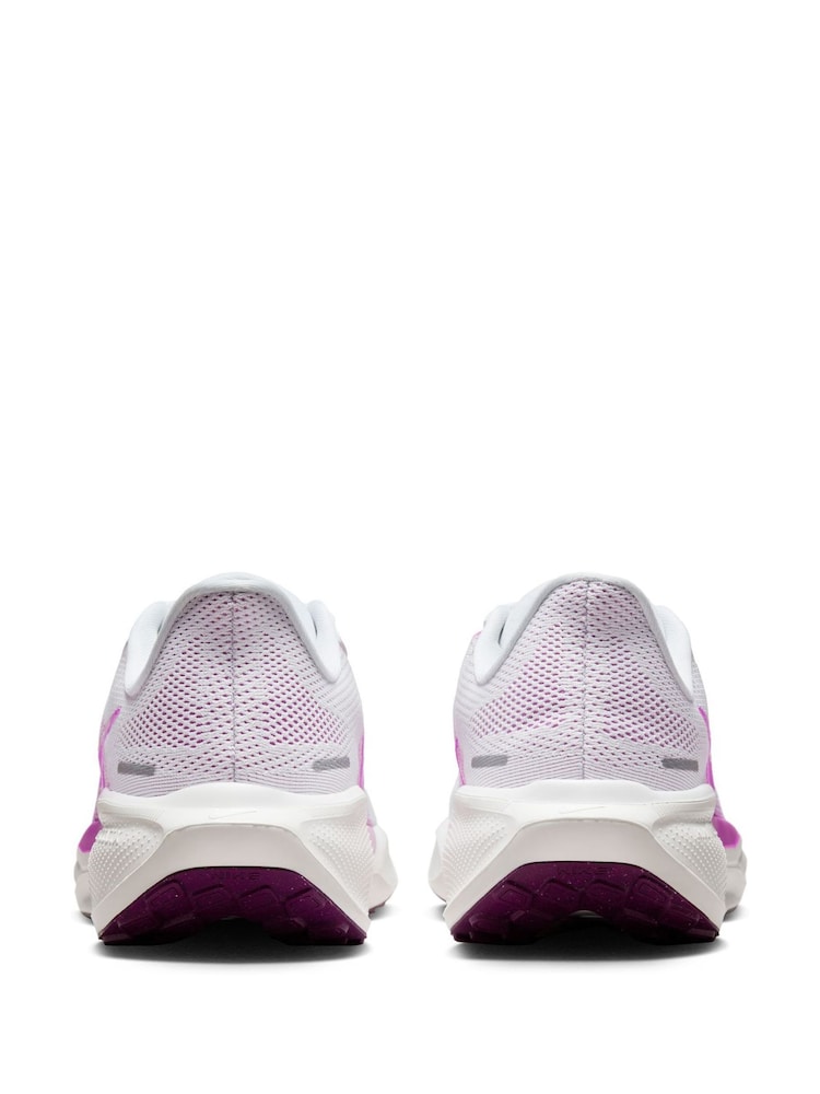 Nike White/Purple Pegasus 41 Road Running Trainers - Image 2 of 11