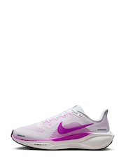 Nike White/Purple Pegasus 41 Road Running Trainers - Image 3 of 11