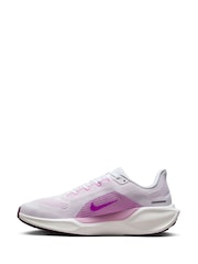 Nike White/Purple Pegasus 41 Road Running Trainers - Image 4 of 11