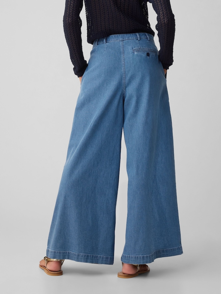 Gap Blue DÔEN High Waisted Wide Leg Denim Trousers - Image 2 of 5
