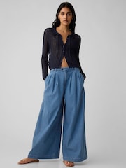 Gap Blue DÔEN High Waisted Wide Leg Denim Trousers - Image 3 of 5