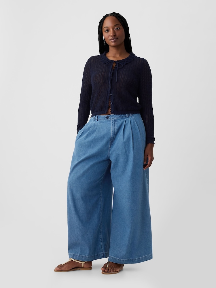 Gap Blue DÔEN High Waisted Wide Leg Denim Trousers - Image 5 of 5