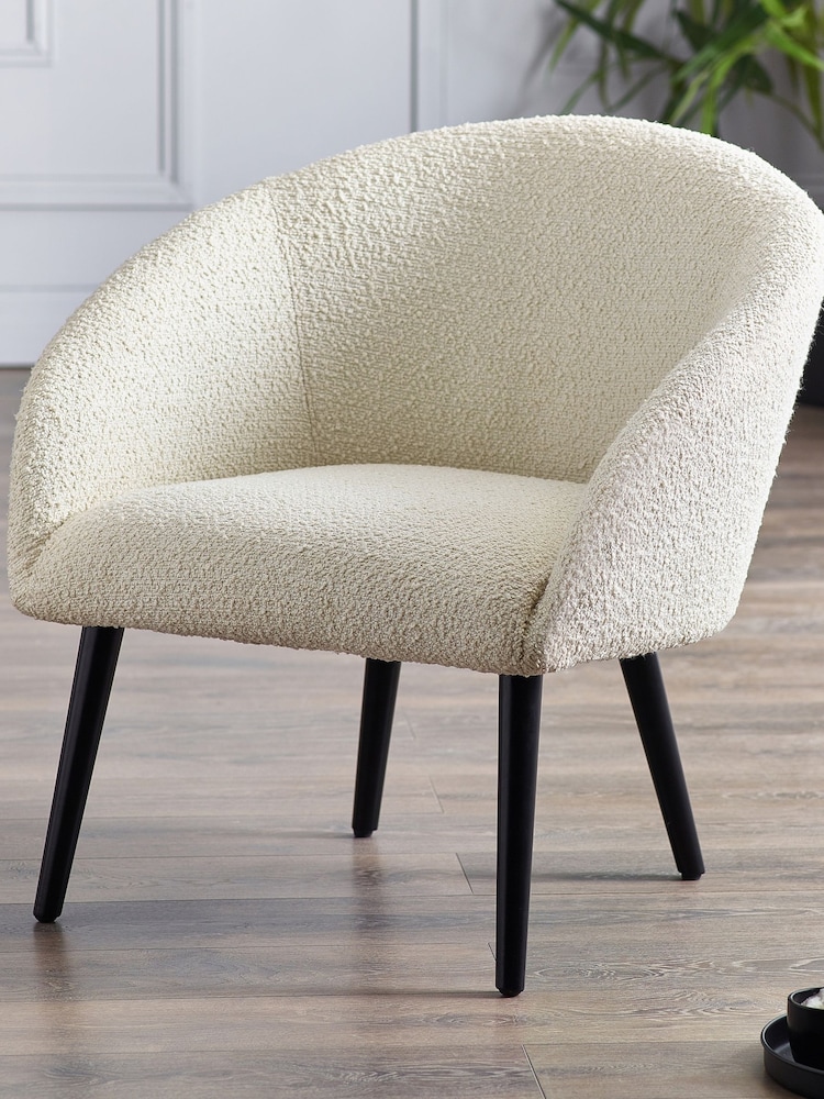 Julian Bowen Cream Amari Boucle Accent Chair - Image 1 of 5