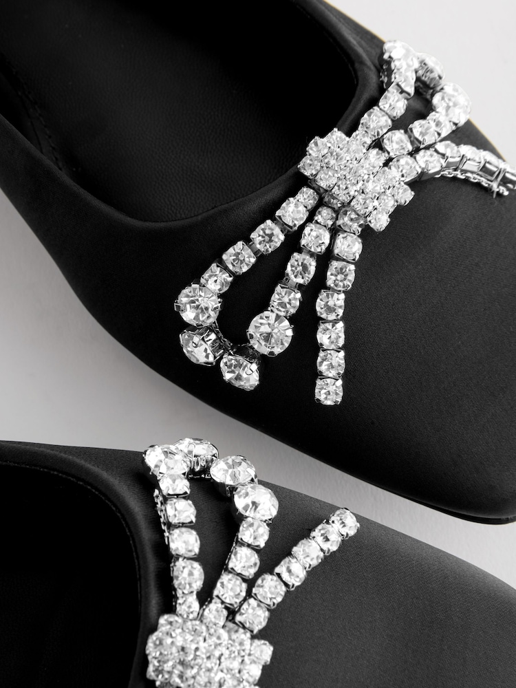 أسود - حذاء باليرينا بمقدمة مربعة مزيّن من Forever Comfort® - Image 4 of 8