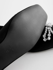 Black Forever Comfort® Square Toe Jewel Ballerina Shoes - Image 6 of 8