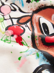 Ecrue Reindeer Graffiti Christmas Sweatshirt (3-16yrs) - Image 8 of 8