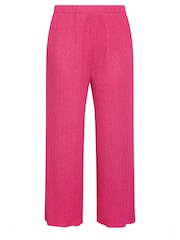 Yours Curve Pink Crinkle Plisse Trousers - Image 6 of 6