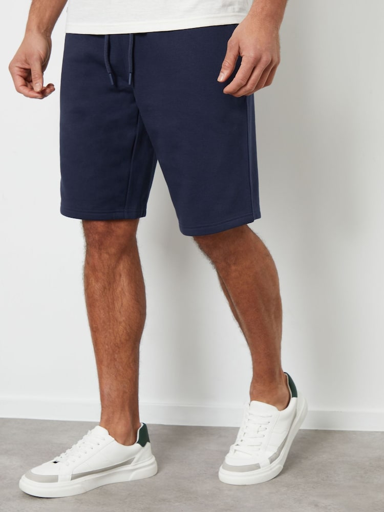 Threadbare Navy Knee Length Fleece Sweat Shorts - Image 1 of 5