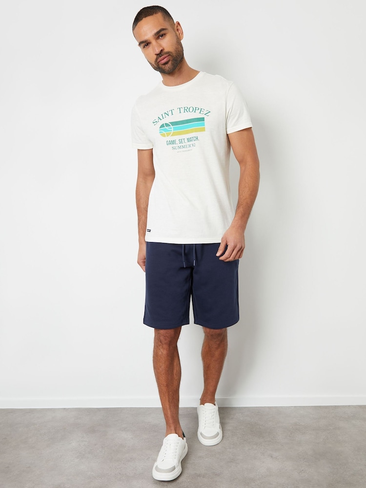 Threadbare Navy Knee Length Fleece Sweat Shorts - Image 3 of 5