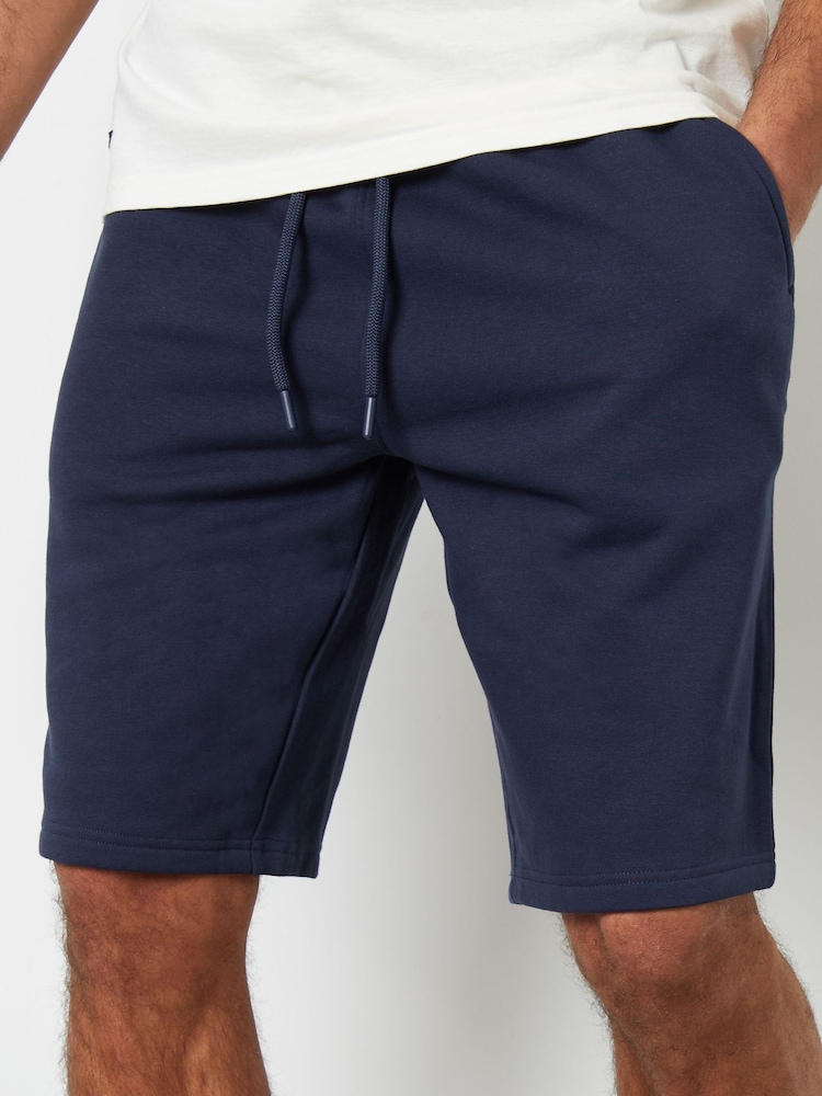 Threadbare Navy Knee Length Fleece Sweat Shorts - Image 4 of 5
