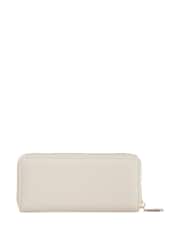 Dune London Cream Large Kefalonia Woven Zip Around Purse - Image 3 of 6