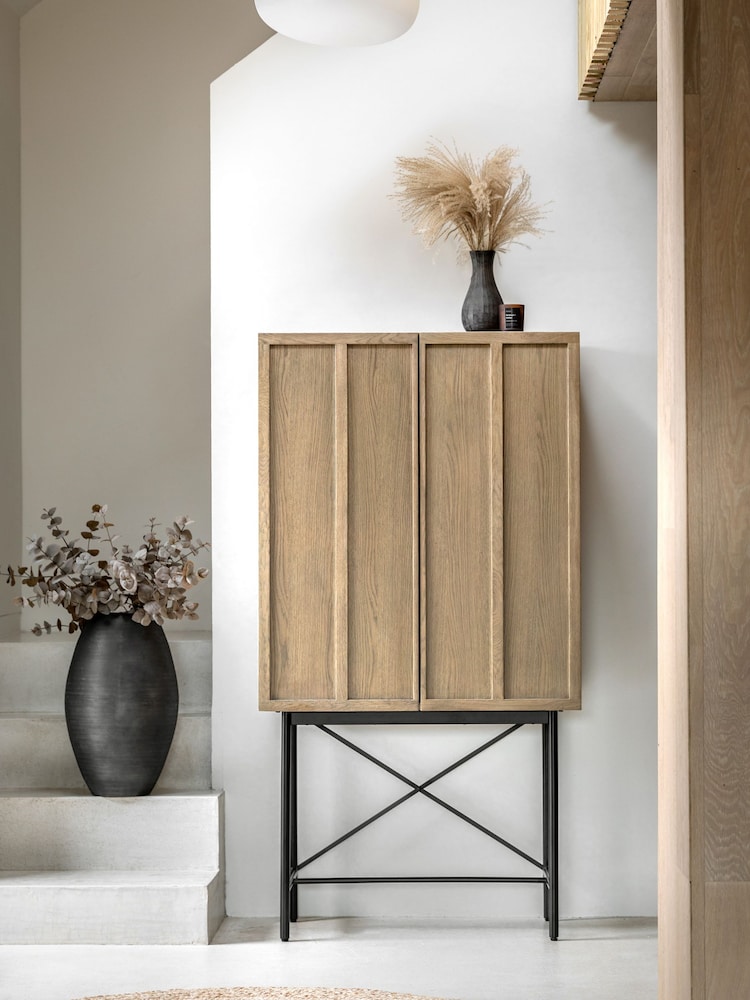 Gallery Home Smoked Dalry 2 Door Cocktail Cabinet - Image 1 of 8