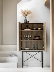 Gallery Home Smoked Dalry 2 Door Cocktail Cabinet - Image 2 of 8