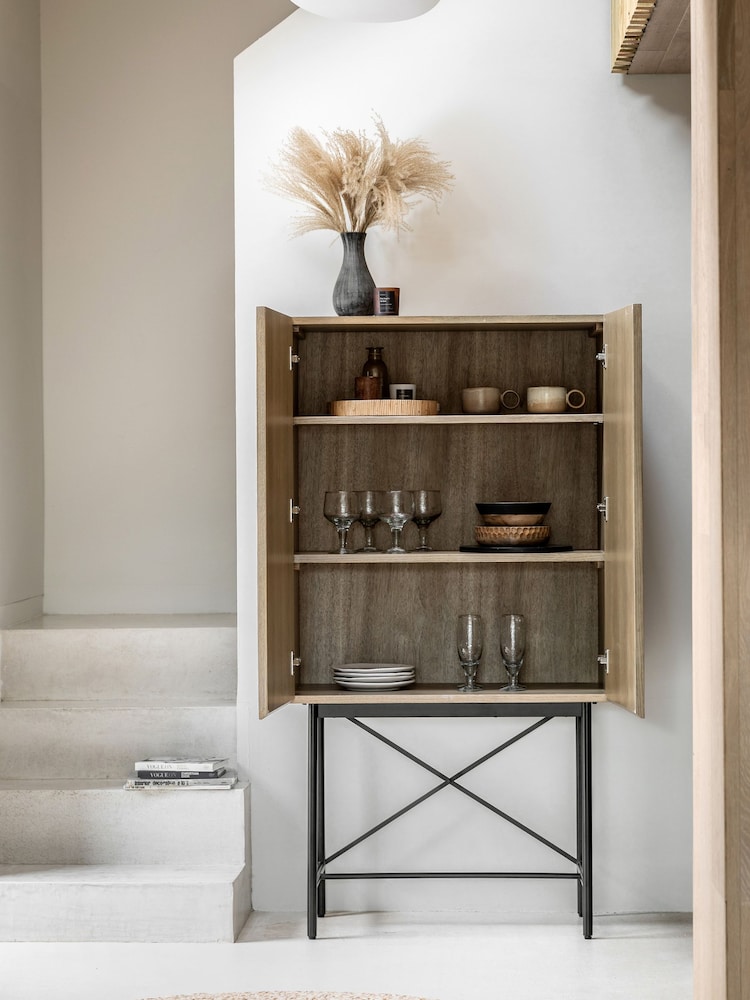 Gallery Home Smoked Dalry 2 Door Cocktail Cabinet - Image 2 of 8