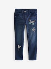 Blue Denim Butterfly Sequin Skinny Jeans (3-16yrs) - Image 5 of 8