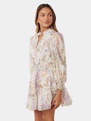 Forever New White Petite Caterina Printed Mini Skater Dress - Image 3 of 5