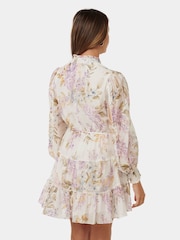 Forever New White Petite Caterina Printed Mini Skater Dress - Image 4 of 5
