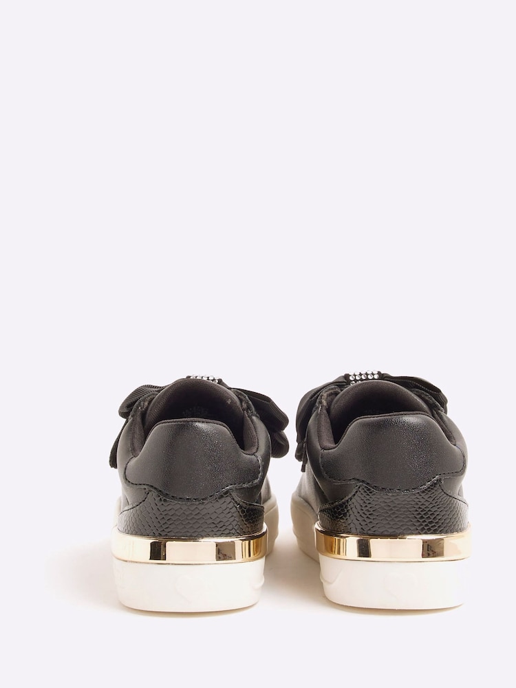 River Island Black Girls Velcro Bow Trainers - Image 2 of 4