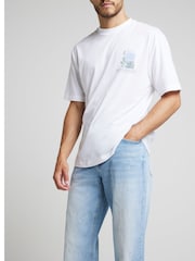 River Island Blue Loose Fit Washed 100% Cotton Jeans - Image 3 of 4