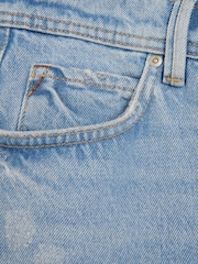 River Island Blue Loose Fit Washed 100% Cotton Jeans - Image 4 of 4