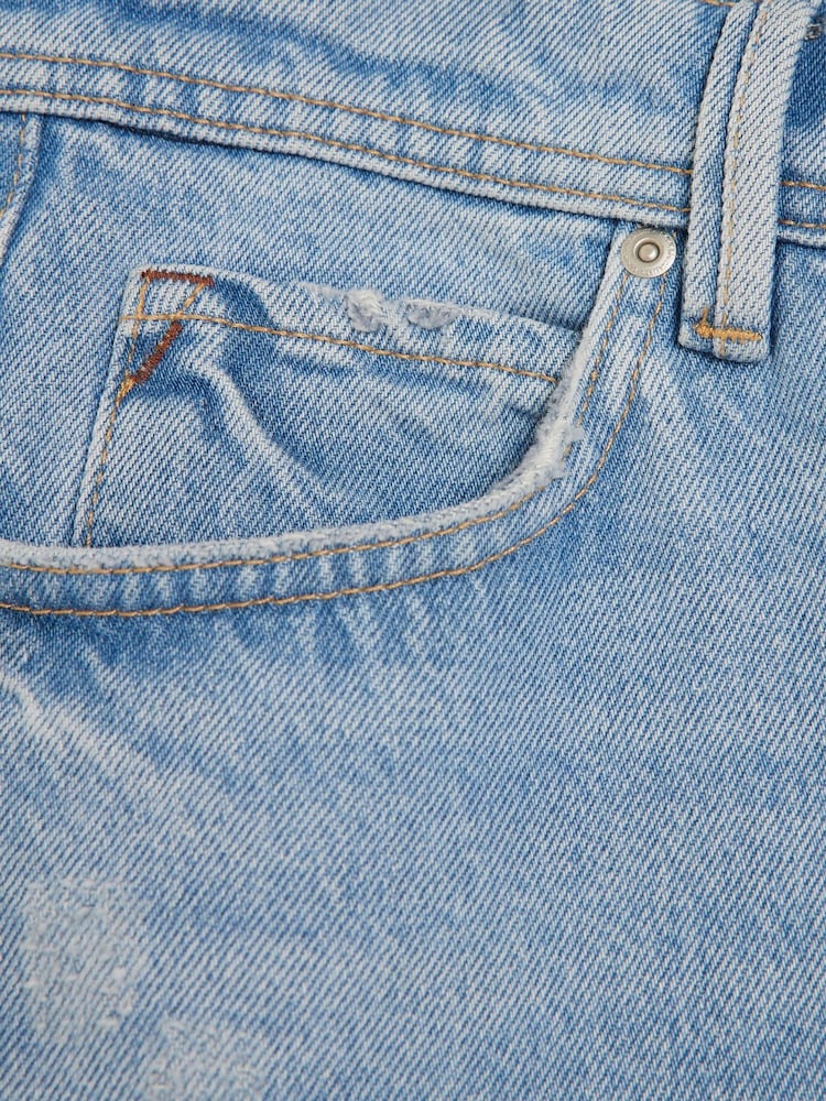 River Island Blue Loose Fit Washed 100% Cotton Jeans - Image 4 of 4