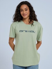 Animal Green Womens Leena Boxy 100% Cotton T-Shirt - Image 1 of 8